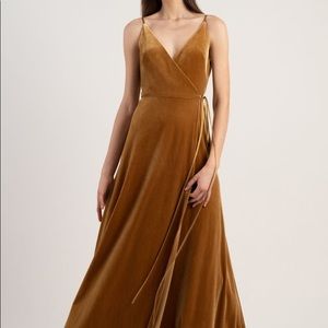 Jenny Yoo Andi Velvet Wrap Dress Marigold